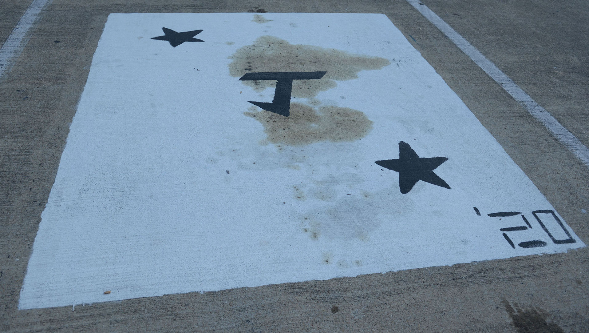 A&M Consolidated HS painted parking spots